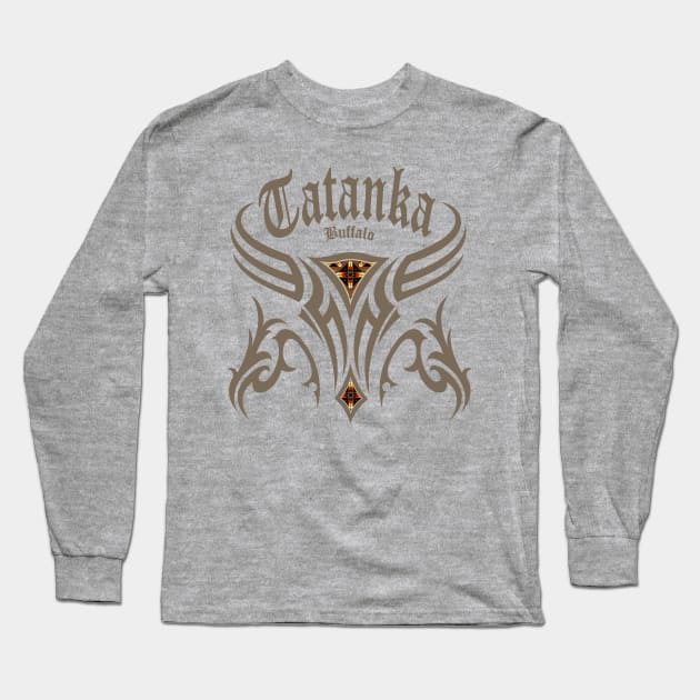 TaTanka Gray Long Sleeve T-Shirt by melvinwareagle